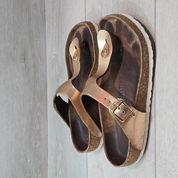 Birkenstock Women Gizeh Rose Gold Sandals Slide shoes sz 37/6Regular - Picture 2 of 12